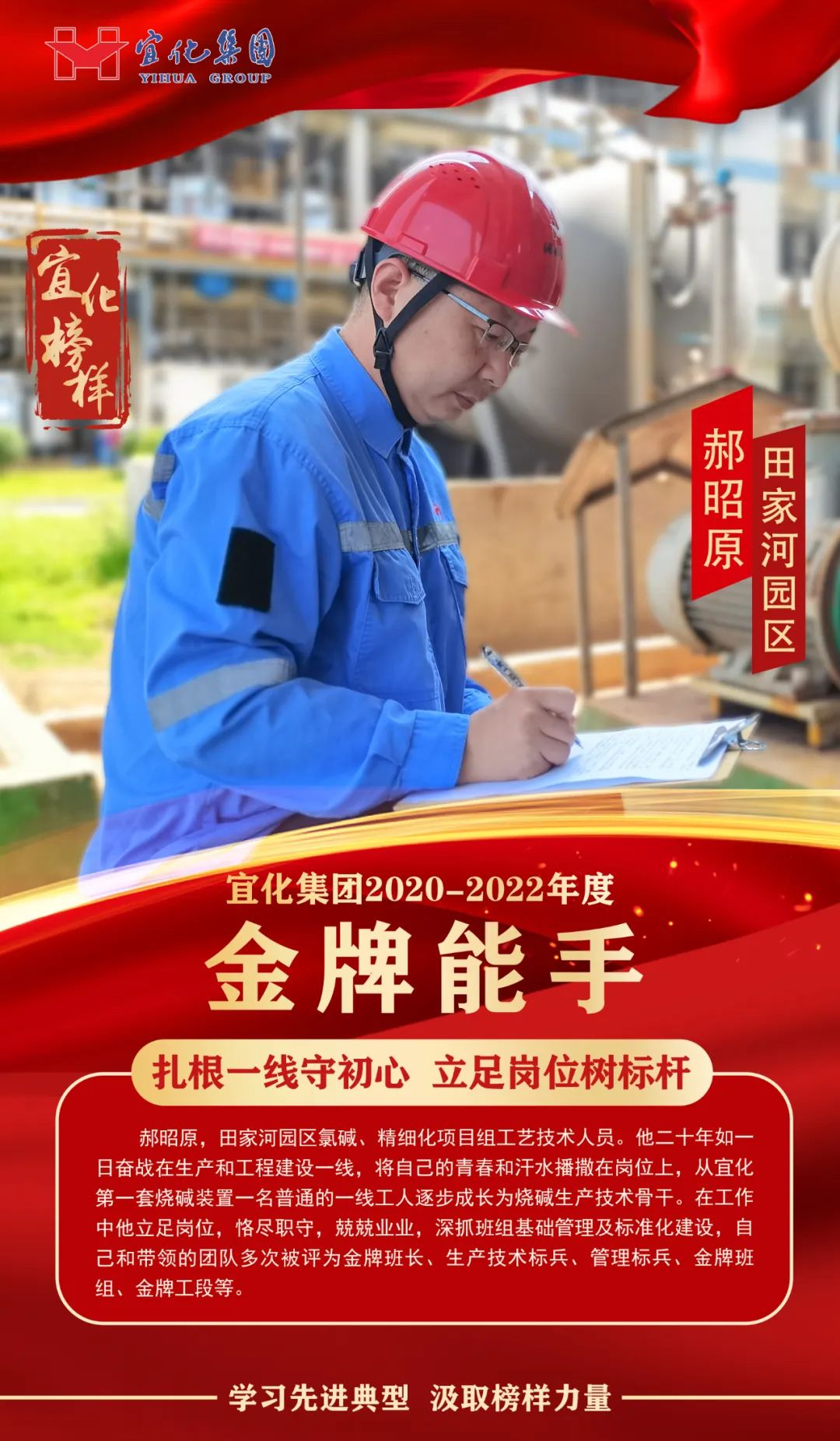 【宜化榜樣】金牌能手郝昭原：扎根一線守初心，立足崗位樹標(biāo)桿